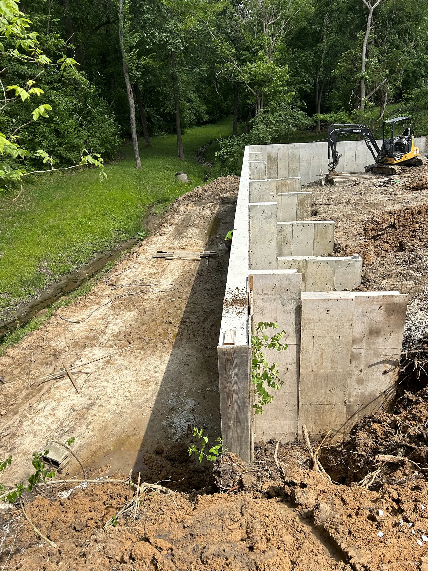 ASA Construction SVC. LLC - Belleville IL - Backfilling in Behind Wall to Raise Ground